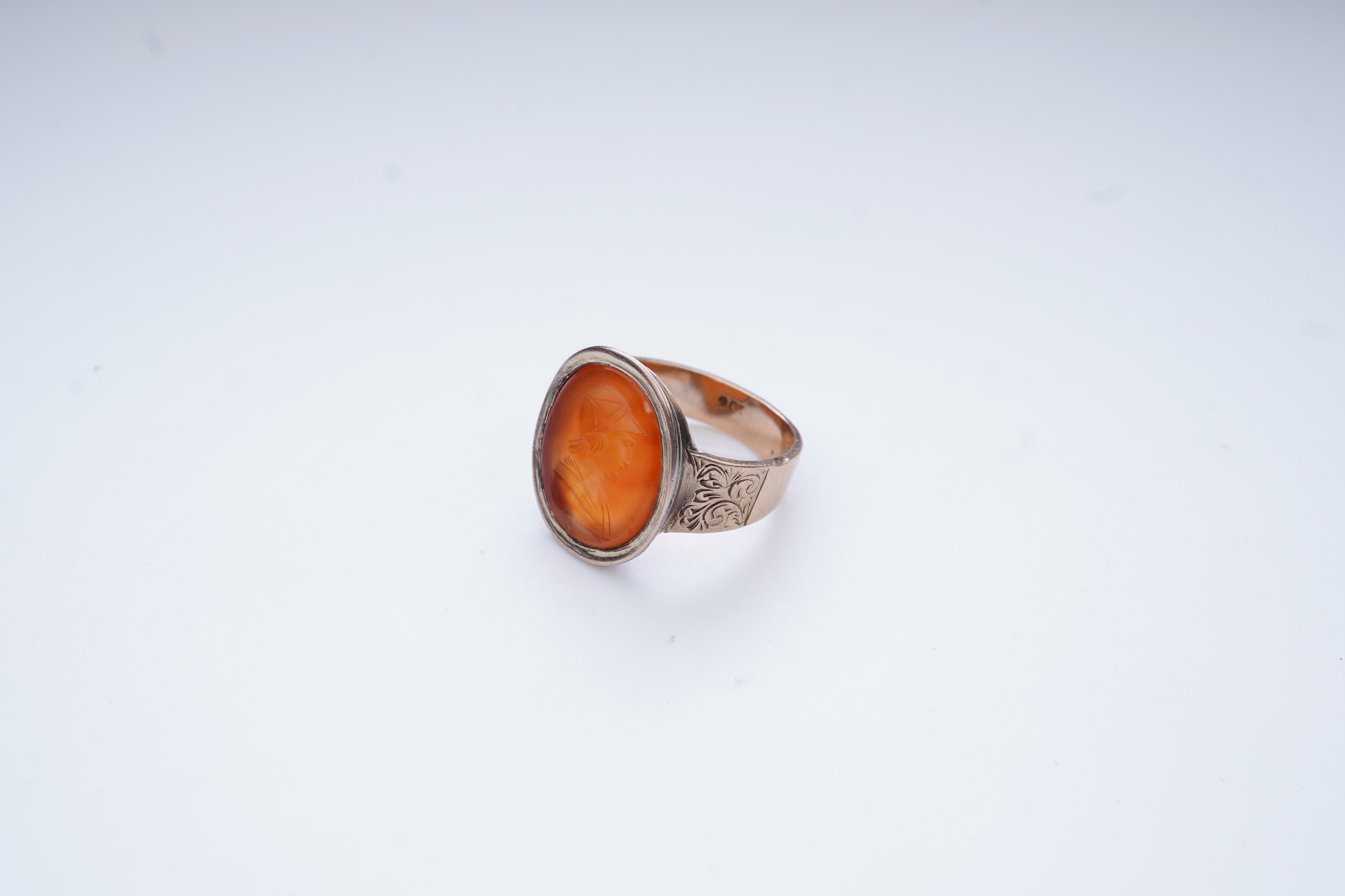 A carnelian intaglio ring, late 19th/early 20th century